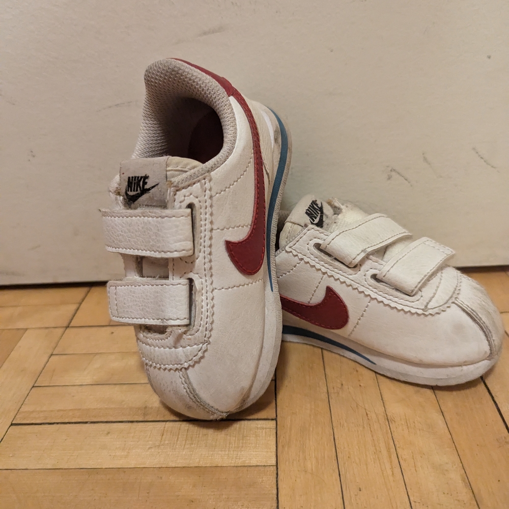 Nike Cortez White and Red Velcro Sneakers Toddler 6c